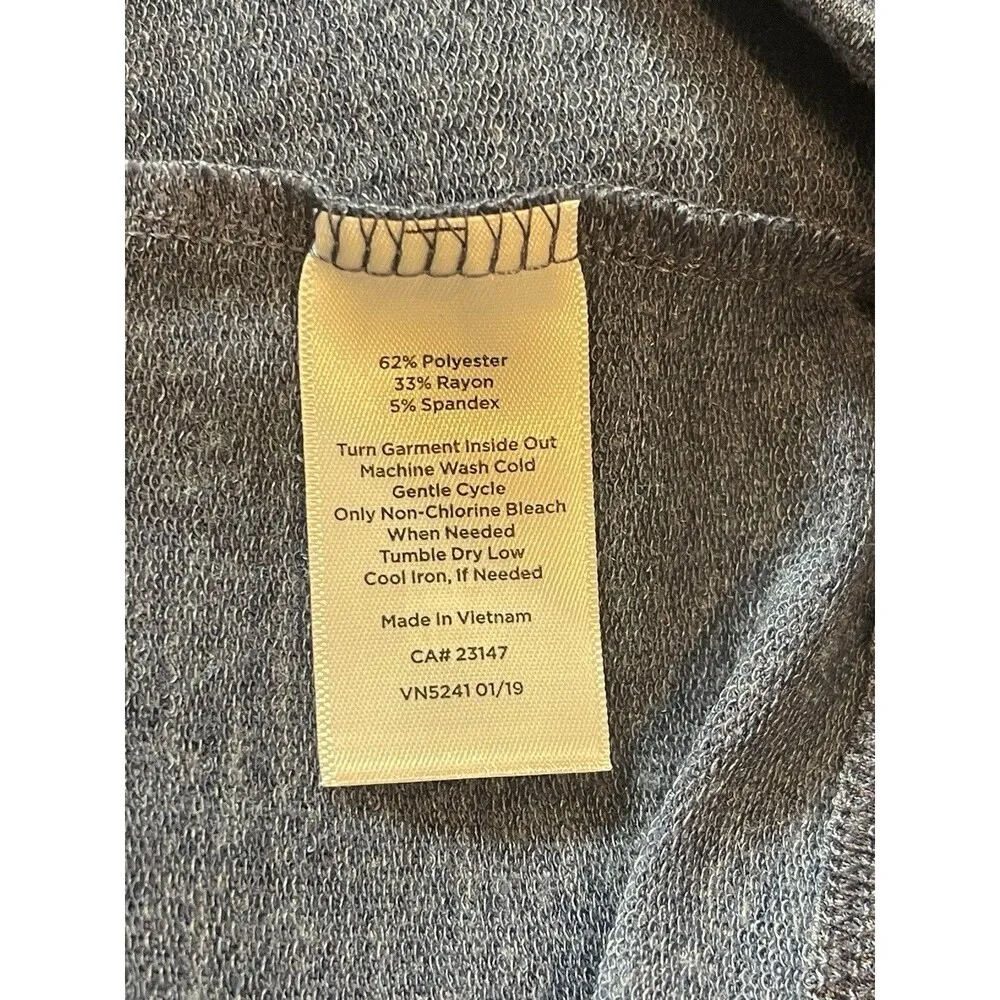 T By Talbots Soft Jersey Knit Heathered Blue Cap Sleeve Athleisure Dress L NWT - Image 7