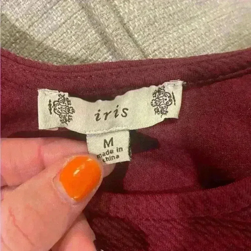 Women’s Burgundy Iris Sleeveless Dress - Image 3