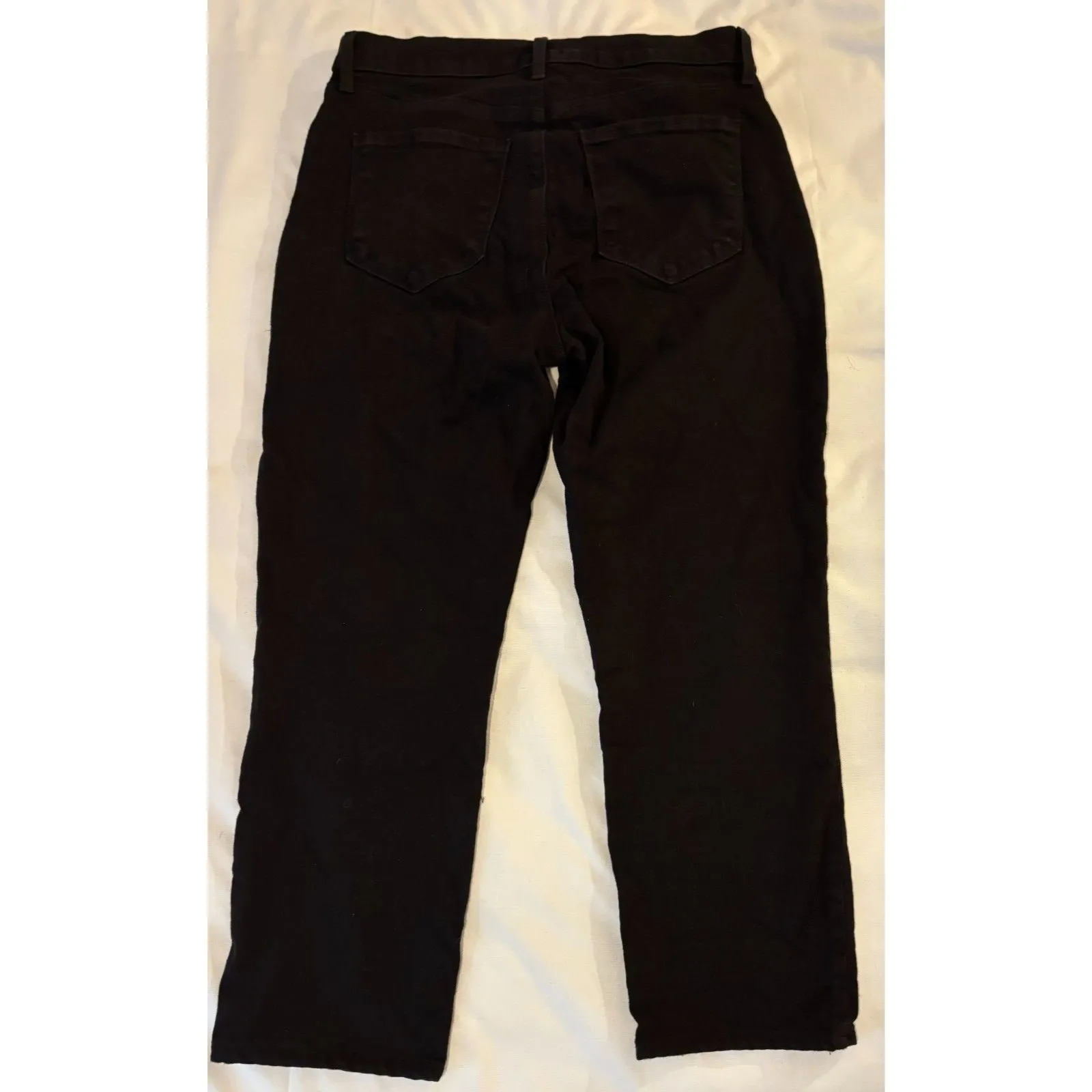 L'Agence Womens Sada High Rise Straight Slim Leg Cropped Jeans Black Size 28 - Image 2