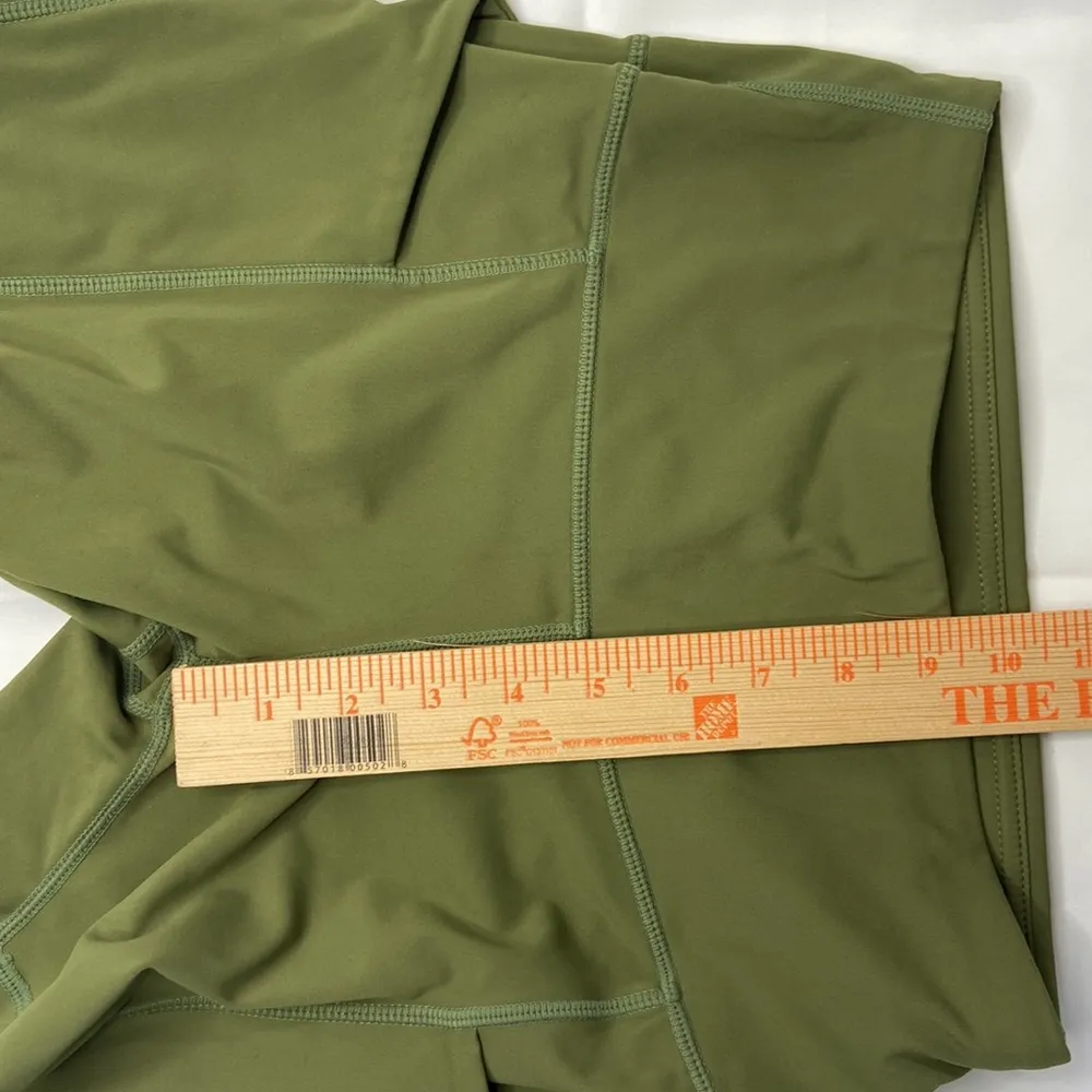 Activewear Women’s Green High Waisted Side Pocket Biker Shorts Size Small - Image 7