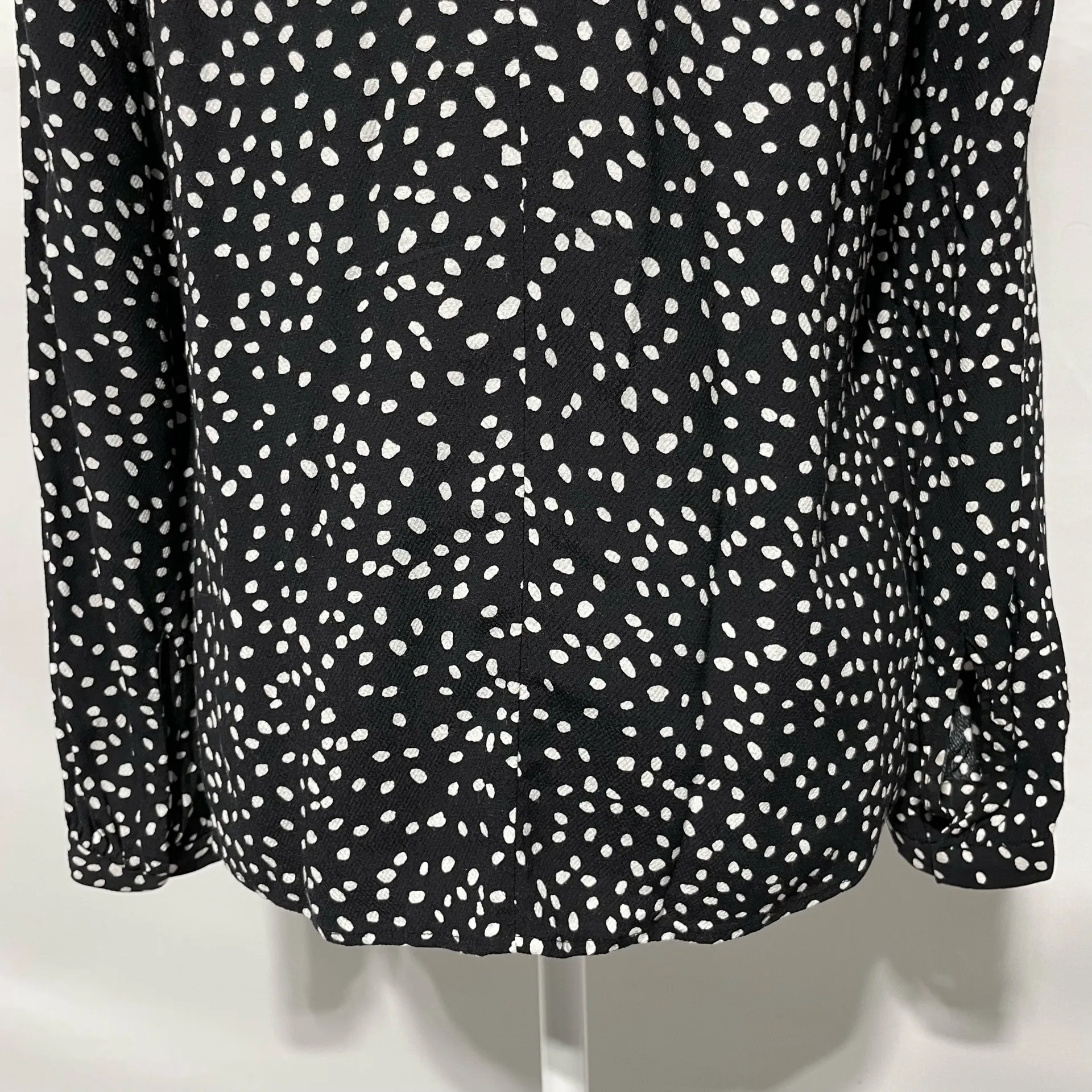 & Other Stories Dot Print Cut Out Long Sleeve Blouse Black White Size 4 - Image 11