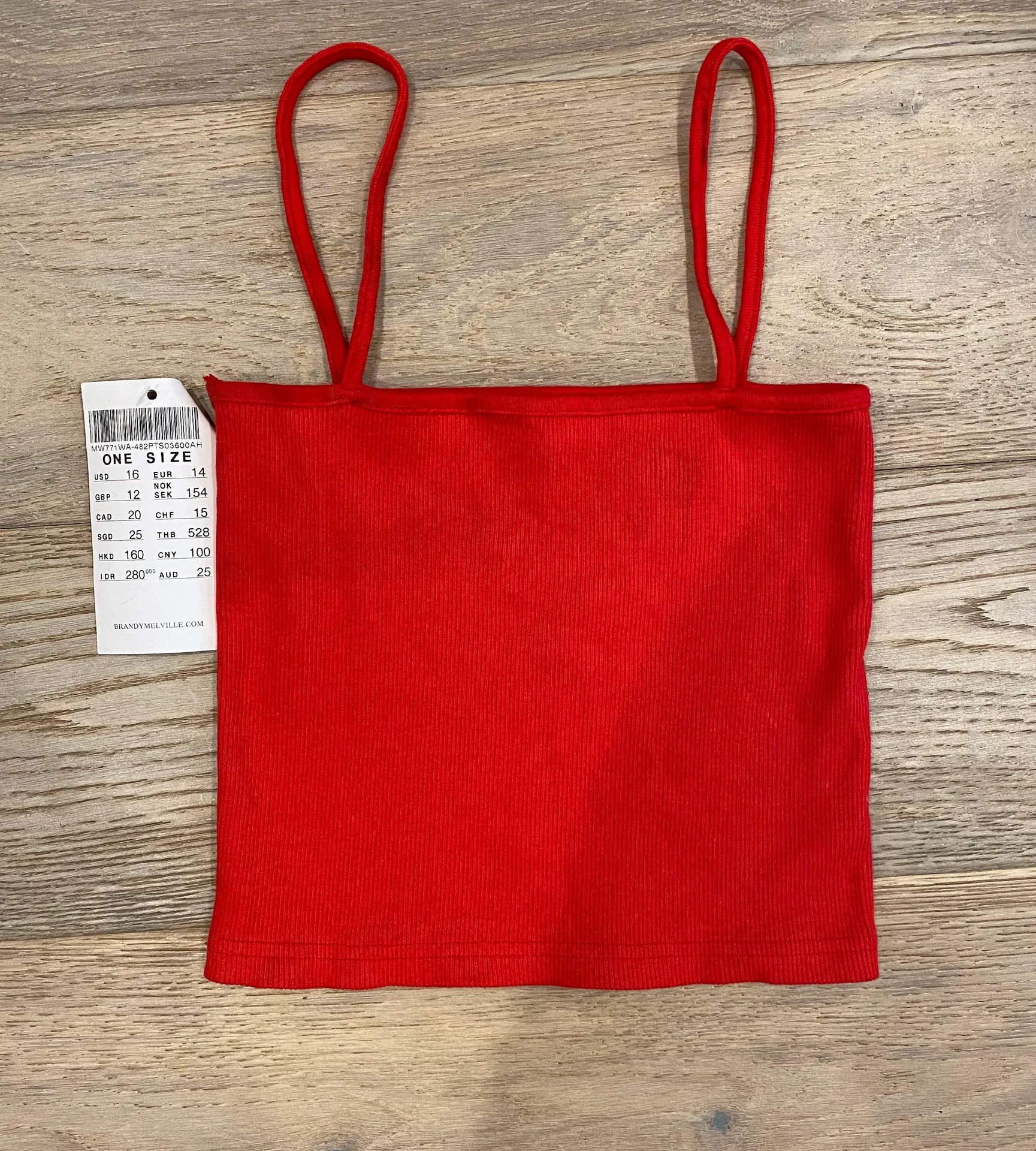 Brandy Melville NEW  Red crop tank top - Image 3