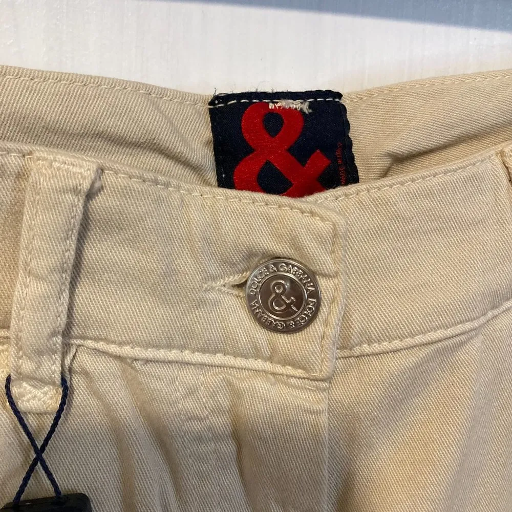 Dolce & Gabbana women's size 40 IT stretchy boot cut tan khaki pants 24x32 25x32 - Image 2