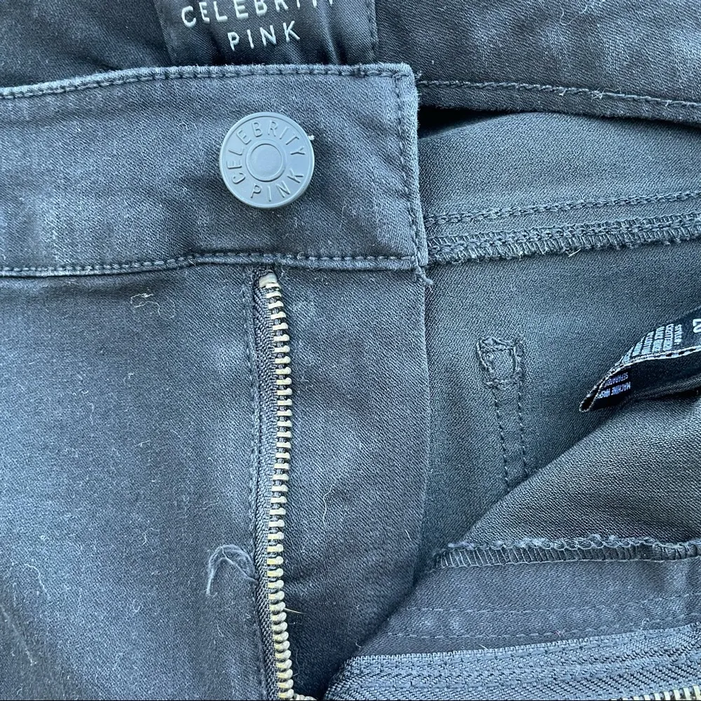 Celebrity Pink Women’s Jeans Pants Black Embroidered Mid Rise Ankle Skinny 20 - Image 9