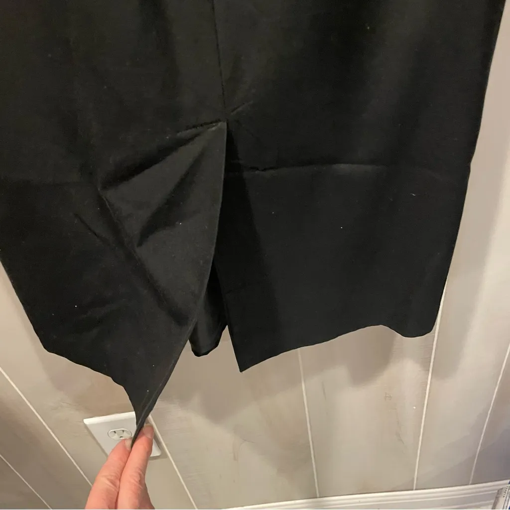Classic vintage Annees Lauder midi pencil skirt pockets sexy office siren silk Black Size M - Image 10