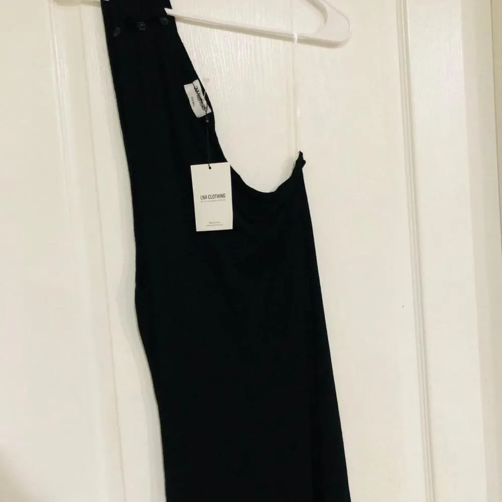LNA Clothing Women's Maxi Dress One Shoulder Bodycon Side Slit Black Size XS NWT - Image 7