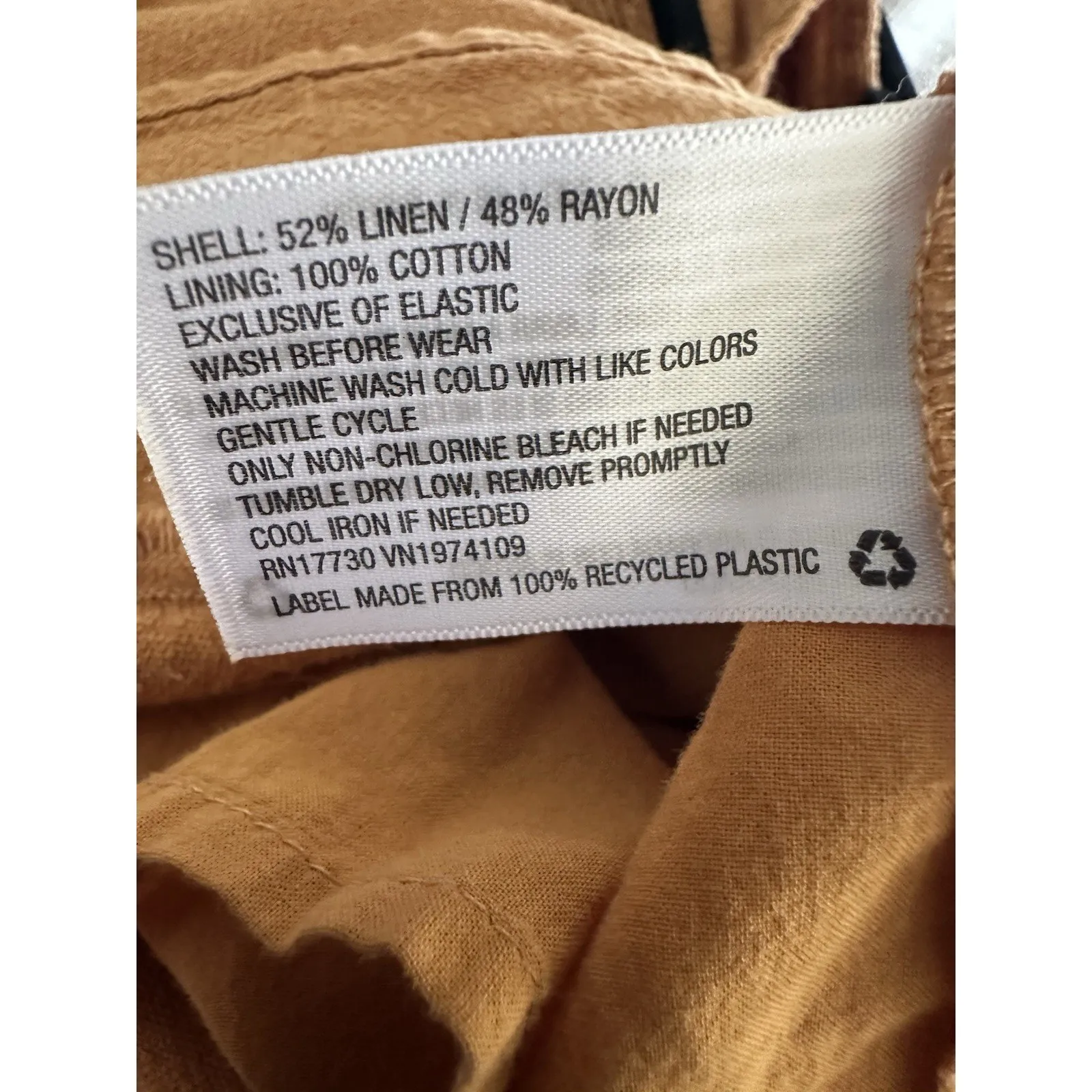 Universal Threads Universal Thread Honey Mustard Linen Blend Button Front Dress Size Small - Image 7