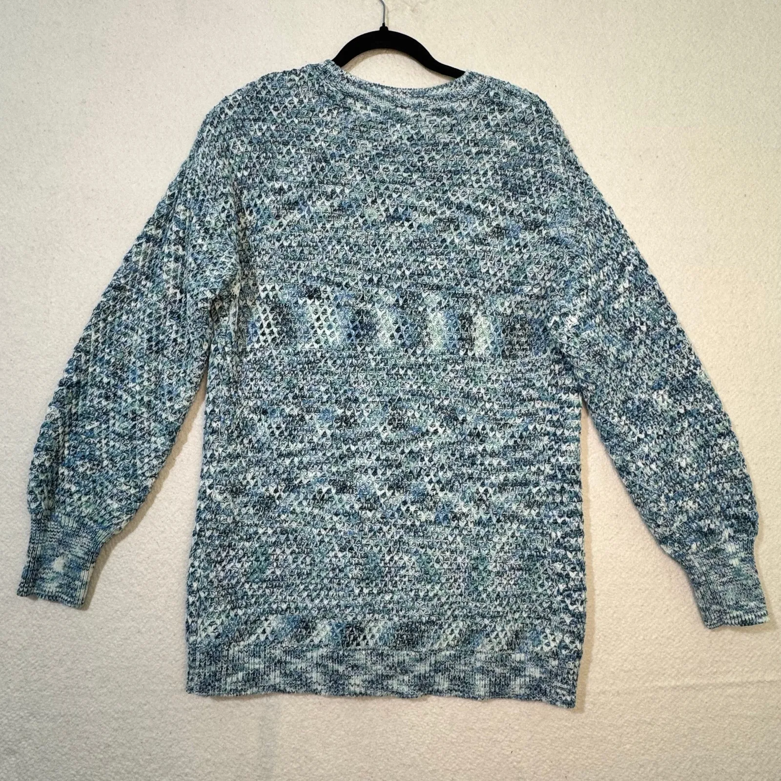 Isabel Maternity by Ingrid & Isabel Blue Space Dye Texture Knit Sweater Medium - Image 4