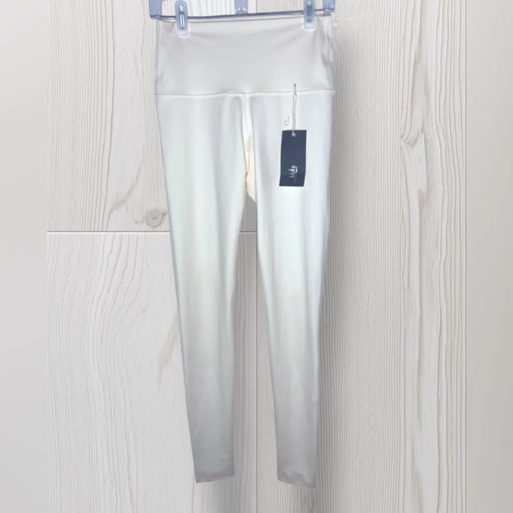 NWT MIKA Women’s High Waisted Eggshell White Kaya Leggings Size L - Image 2