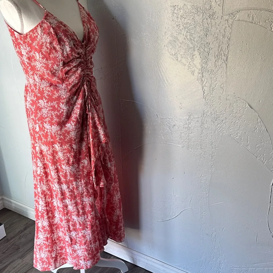 Chelsea & Violet Asymmetrical Red Floral Dress - Image 4