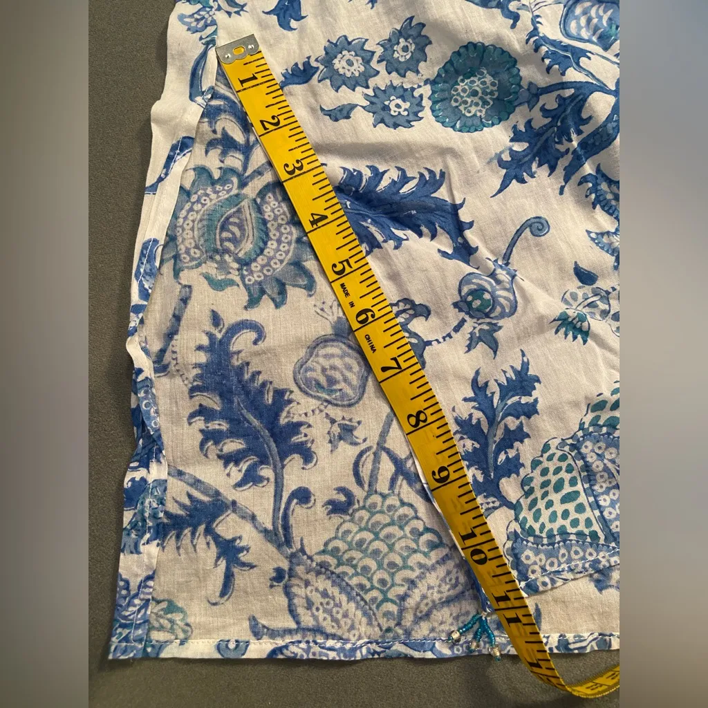 Roller Rabbit: Roberta Freymann Blue Tunic, Dress, Swim Cover up, size 16 - Image 7