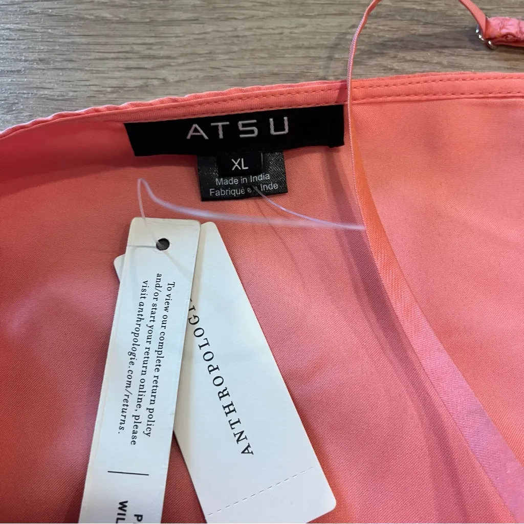 NWT Atsu x Anthropologie Oversized Rosette Mini Dress Pink Size XL - Image 3