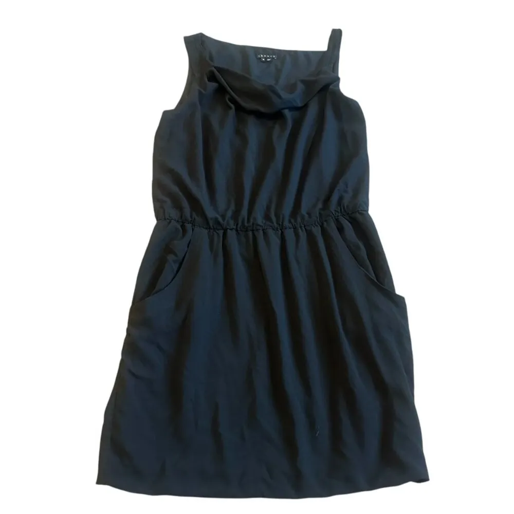 Theory Jaylyn Rove Black Sleeveless Dress A-Line Black Stretch Size 10 Women's - Image 2