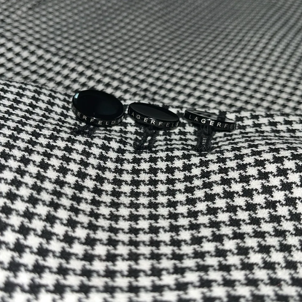 Karl Lagerfeld NWT Size 14 Black & White Houndstooth Print Blazer Jacket - Image 3
