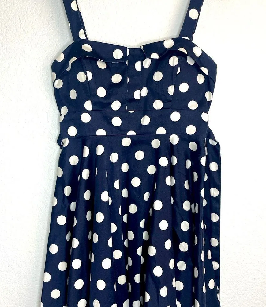 iXiA Sundress ModCloth Summer Traveling Cupcake Dress Navy & White Polka Dots - Image 3