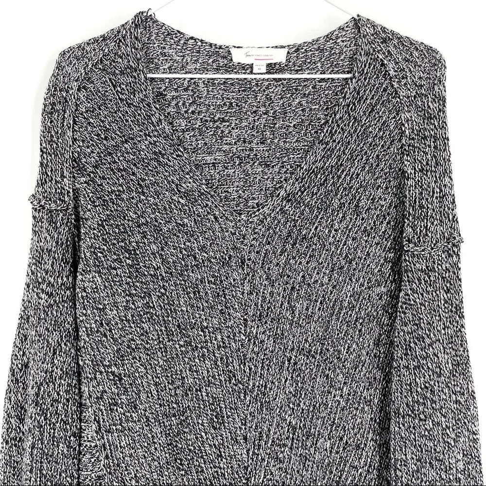 Vine Camuto Long Sleeve V Neck Tunic Knit Top - Image 2