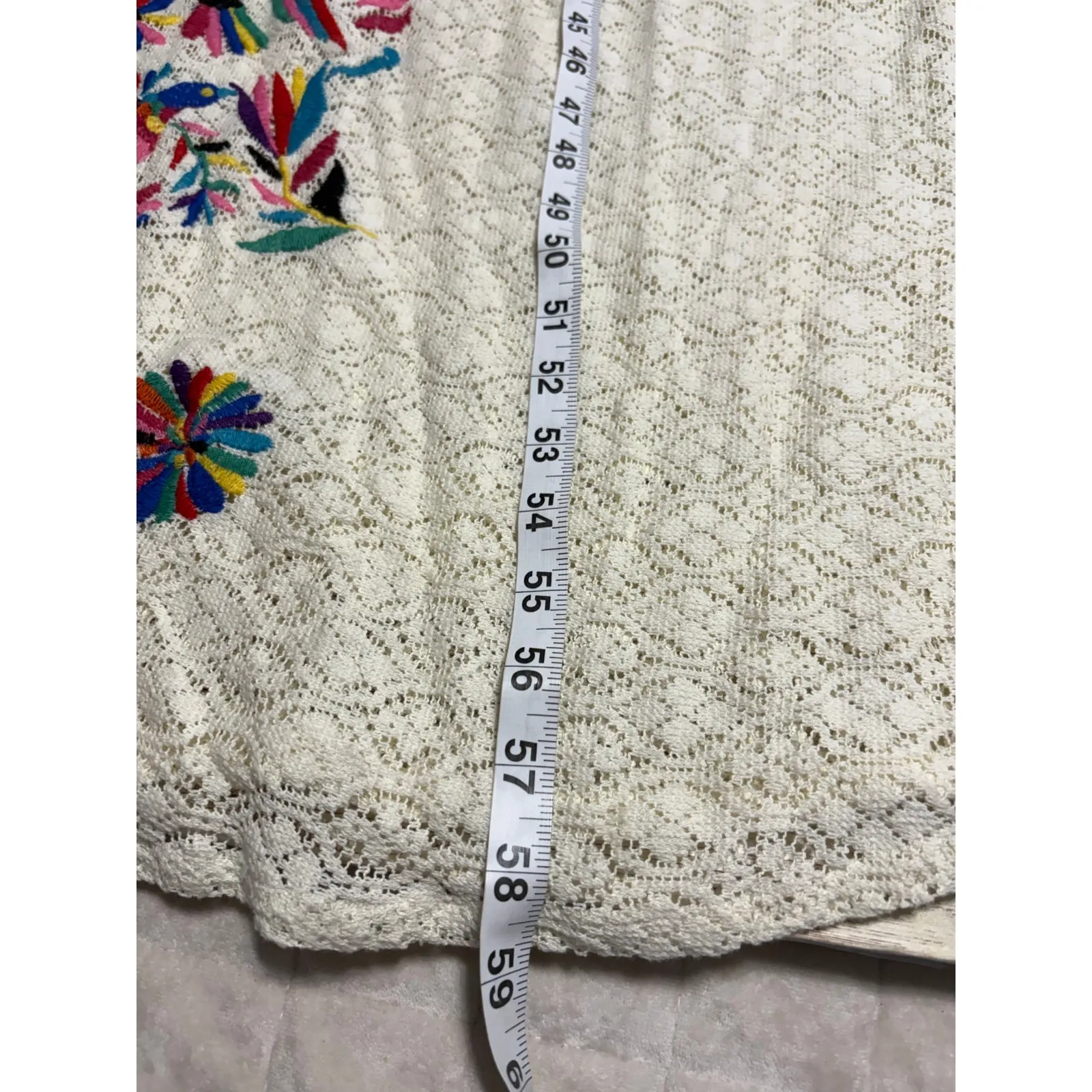 Judith March Embroidered Halter Maxi Dress Crochet Otomi Small Vacation Beach - Image 6