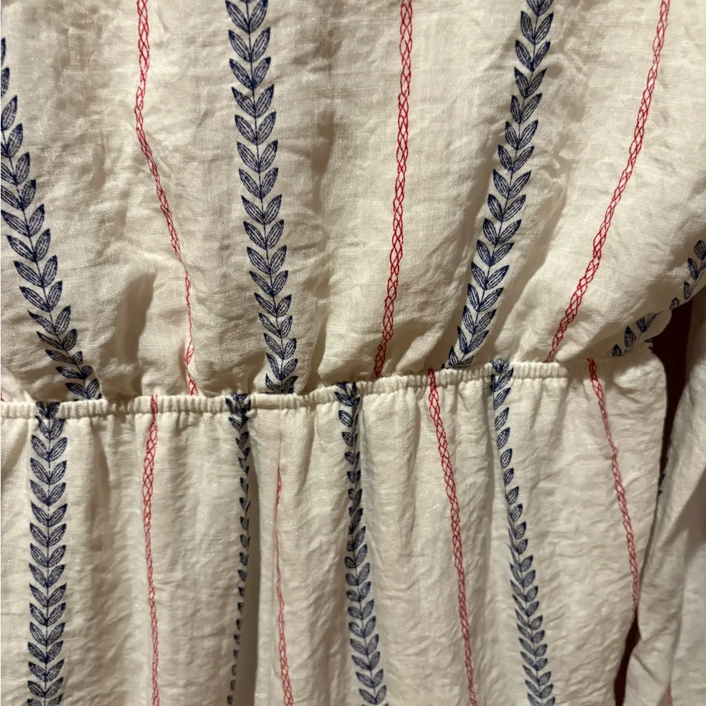 Anthropologie Moon River Wynnifred Blue & White Striped Off-the-Shoulder Romper - Image 6