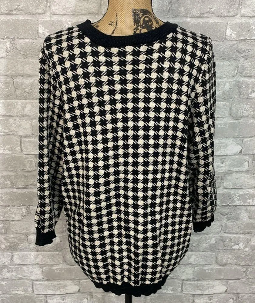 Lane Bryant Houndstooth Zipper Vneck Sweater - Image 3