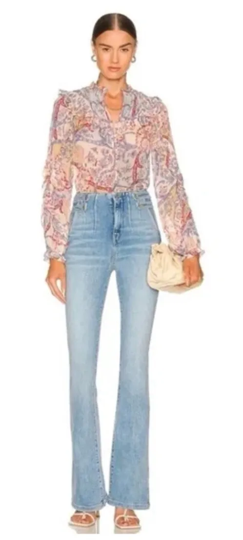 Veronica Beard Andri Paisley Georgette Blouse in Multicolor Paisley Print - Image 1