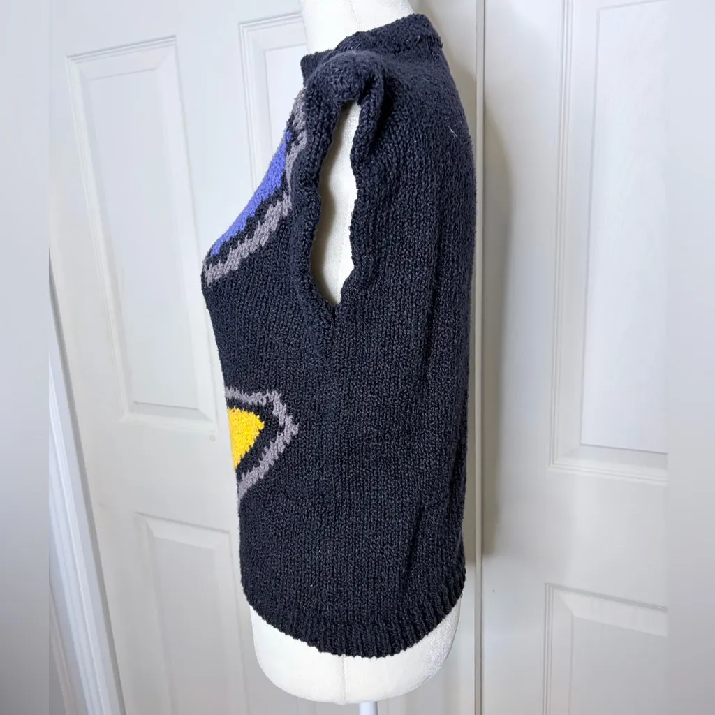 Renee tener Jeanne Pierre vintage knitted sleeveless mock neck pattern top M - Image 9