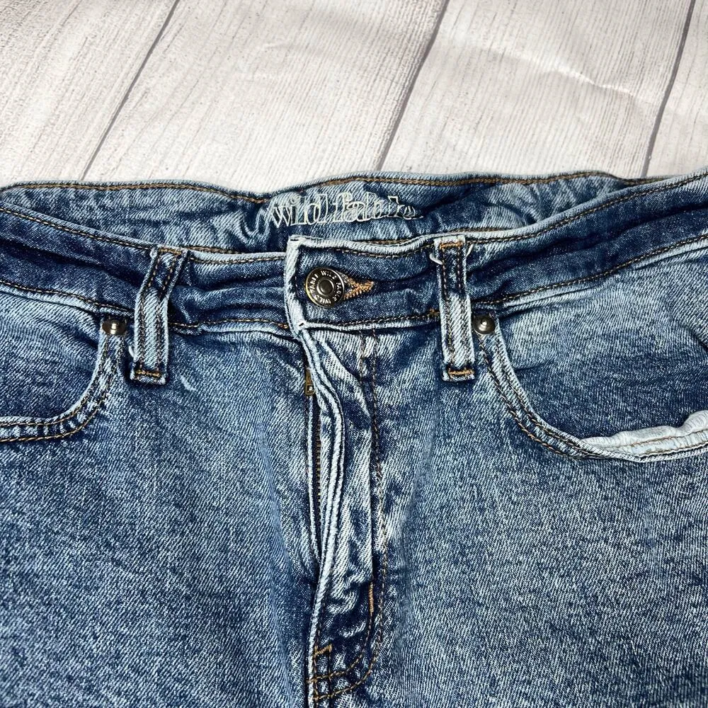 Wild Fable High Rise Short Jean Blue Denim Raw Hem Cotton Stretch Sz 12 31R - Image 3