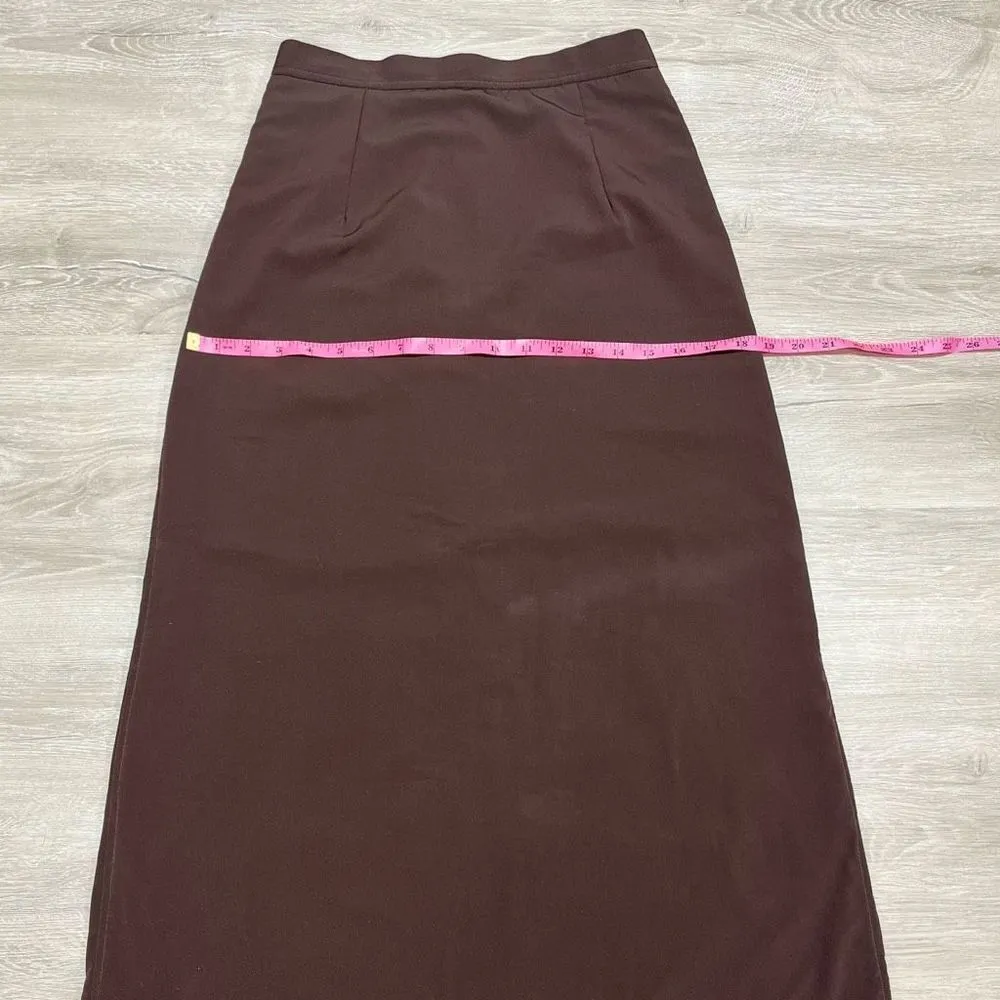 Designer Yoshi Kondo Two Piece Vest and Skirt Women’s Size Medium Brown - Image 11