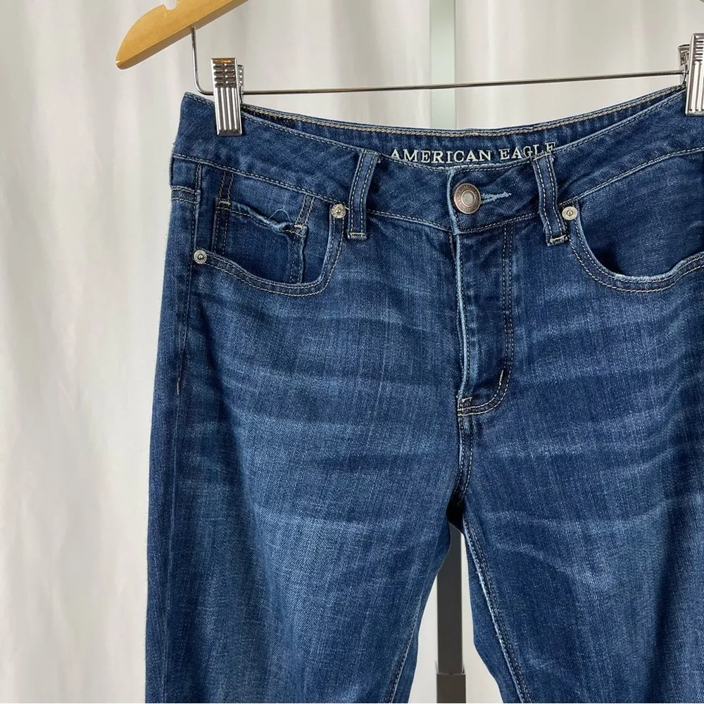 American Eagle Size 4 Tomgirl Button Fly High Rise Distressed Skinny Jeans Cali - Image 3