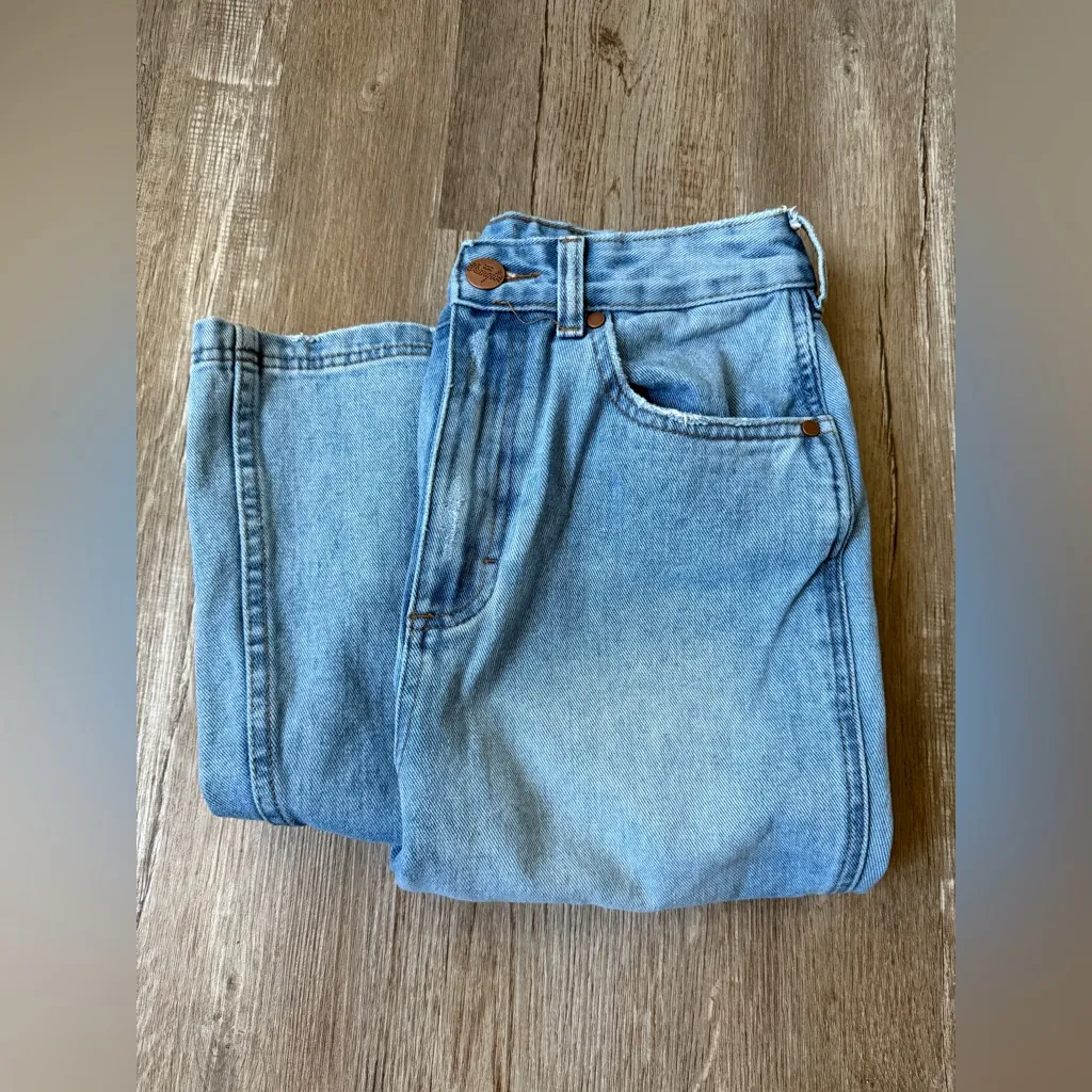 Wrangler X Billabong Light Wash True Bell Bottom Jeans Patchwork Hippie Boho 28 - Image 14