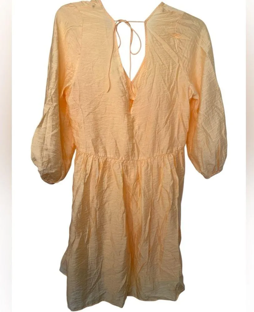 H&M Peach V-Neck 3/4 Sleeve Summer Dress - Image 2