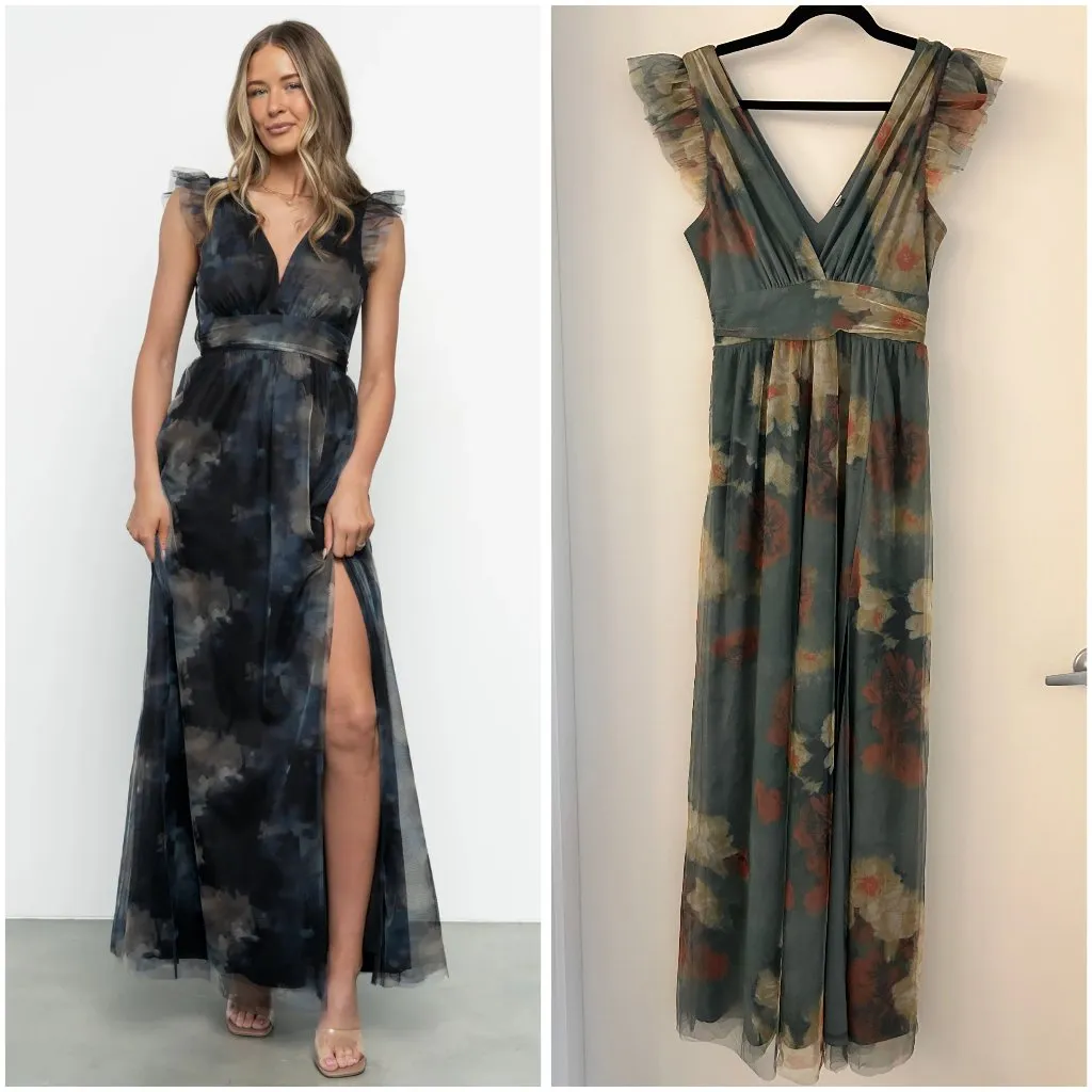 Baltic Born Adelyn Maxi Dress in Slate Blue Floral Size S NWOT - Image 2