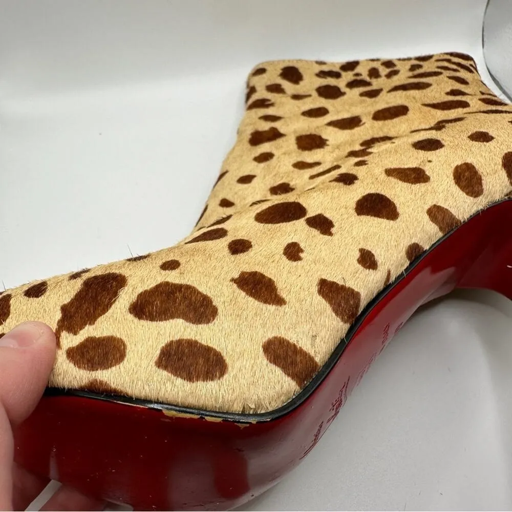 Christian Louboutin Miss Clichy Leopard Print Platform Ankle‎ Booties Sz 10 - Image 15