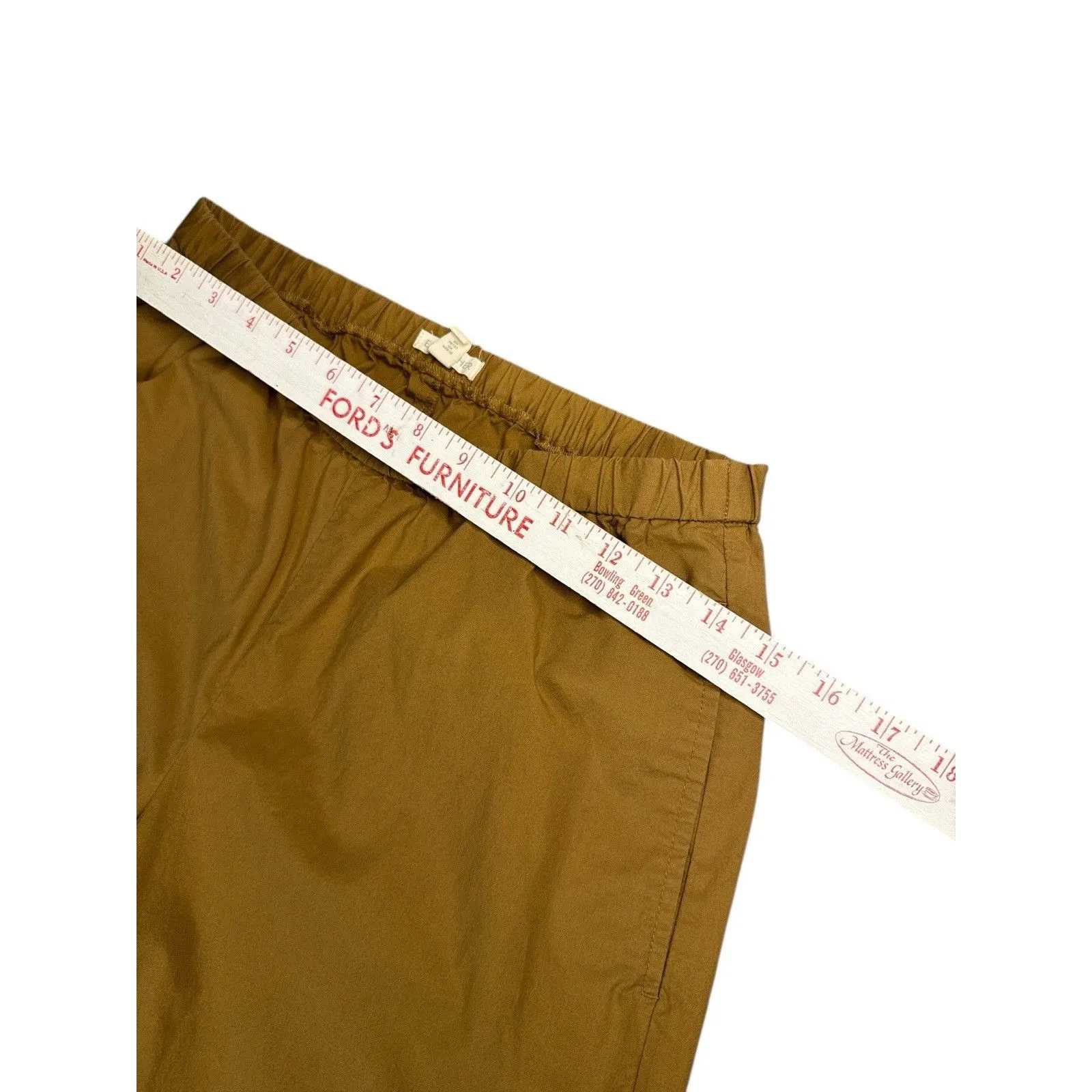 Eileen Fisher Chestnut Organic Cotton Stretch Poplin Cropped‎ Pants Size XS - Image 6