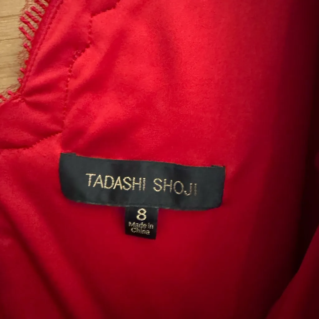 Tadashi Shoji 8 Lace Red Lace 3/4 Sleeve Sheath Dress Valentines Romantic - Image 11