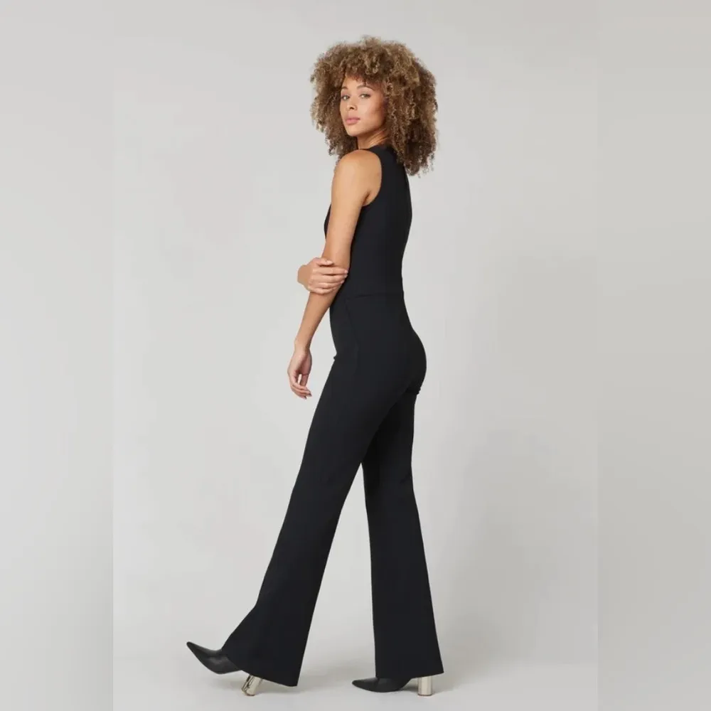 Spanx The Perfect Jumpsuit Wide Leg Flare in Classic Black 20383R - Image 4
