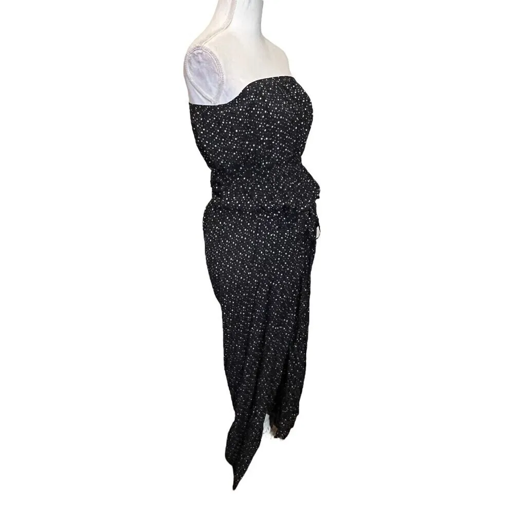 Malia Mills NWT Joan Strapless Maxi Dress Size 6 Polka Dot Black Pockets - Image 4