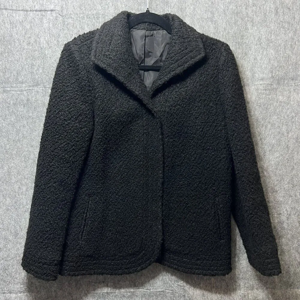 Vintage Boucle Wool Coat 60s 70s‎ Black Union Label Size undefined - Image 13