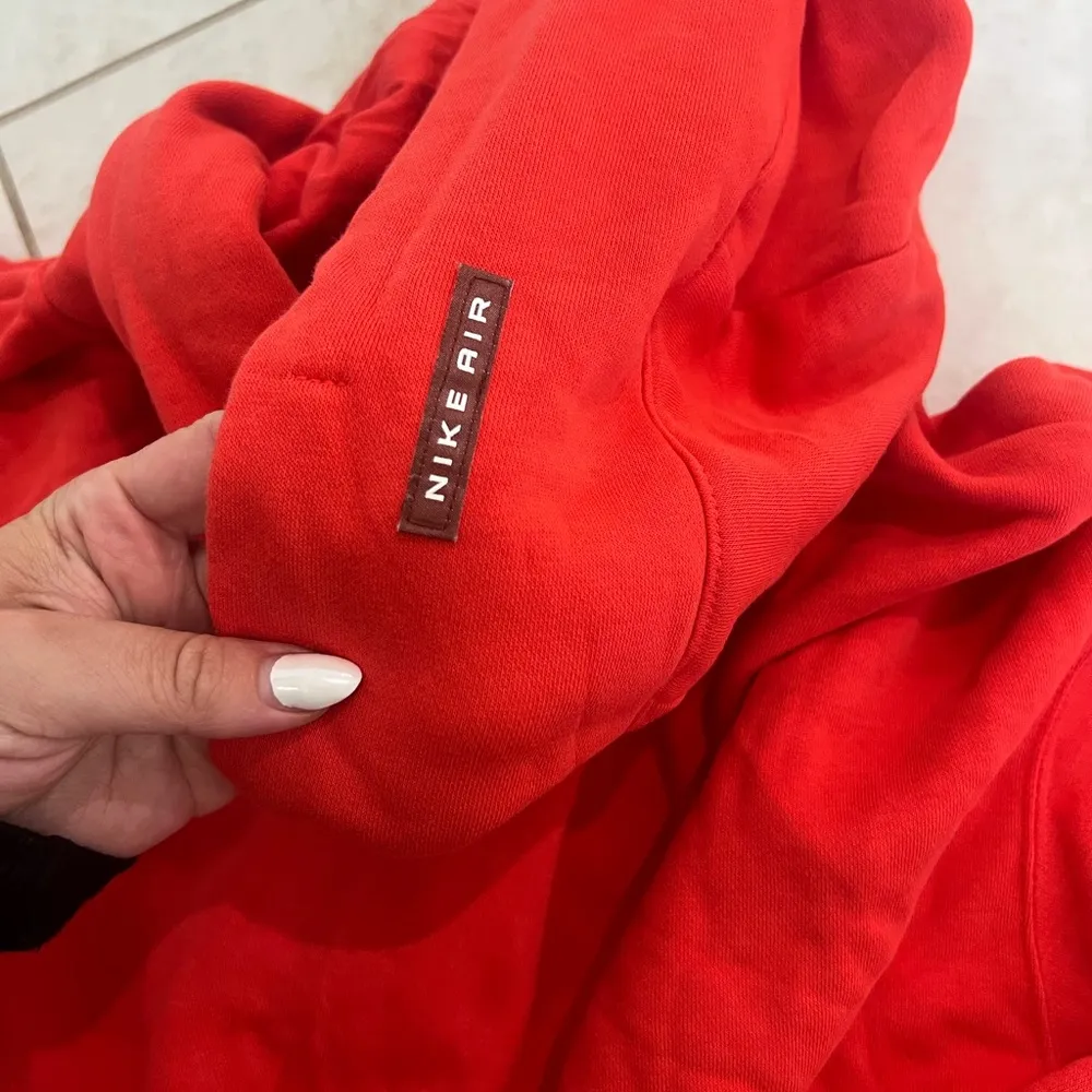 Nike Air Red NSW Full Zip Air Fleece Crop Hoodie Size Large - Image 7