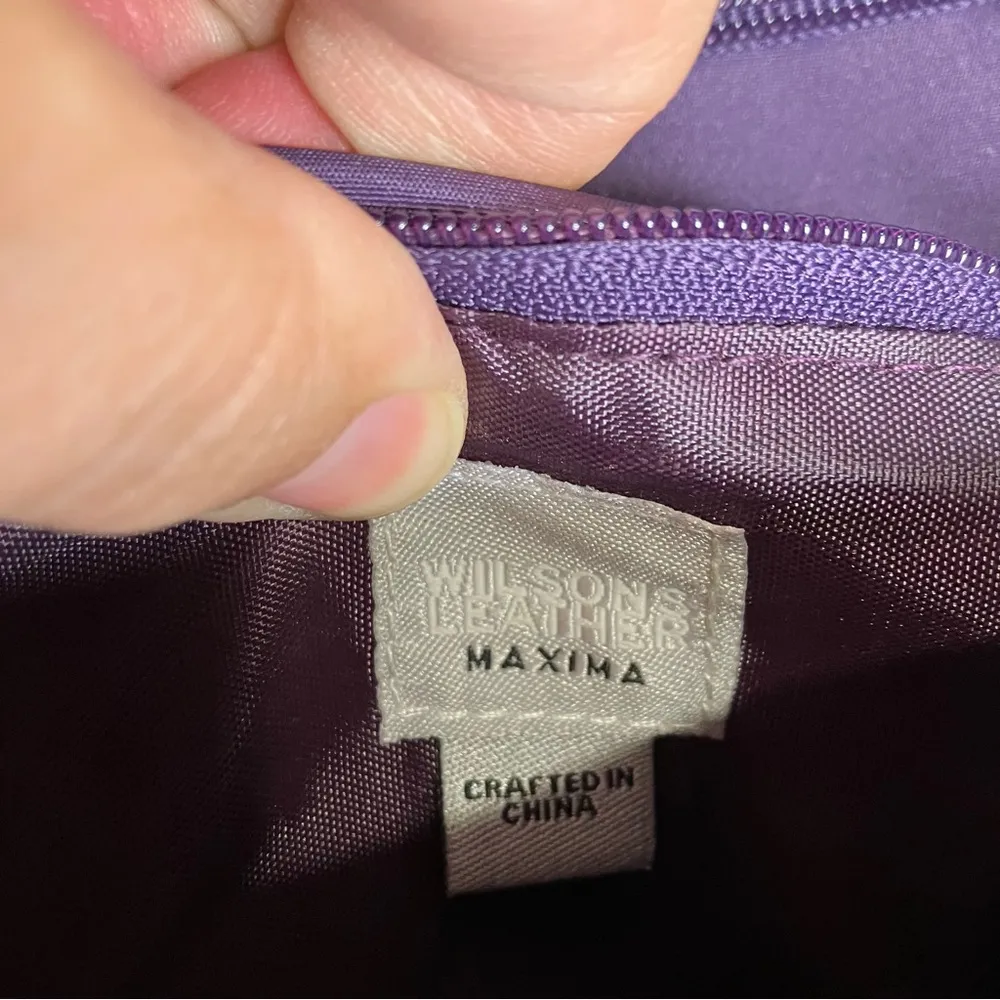 Y2K Wilson leather maxima deep purple plum suede leather shoulder bag 8.5”x4.75” - Image 5