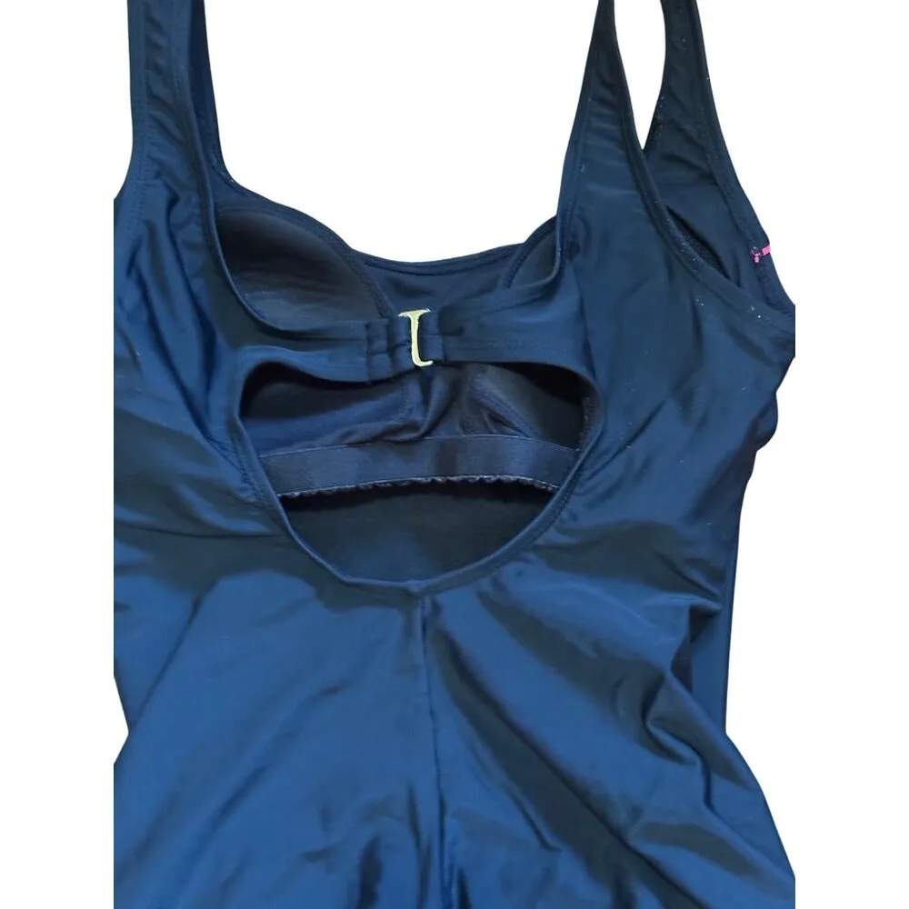 Catalina One-Piece Black Swimsuit Pink Accents Size S (4-6) Padded Stretchy - Image 4