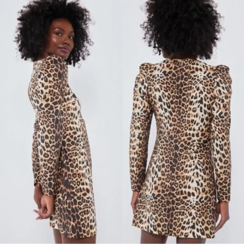 Tuckernuck x India Hicks Leopard Domino Dress M NWT Animal Print Party Mini - Image 5