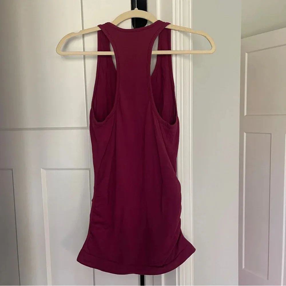 Athleta  speedlight Burgundy Red Ruched Tank Top seamless - Image 5