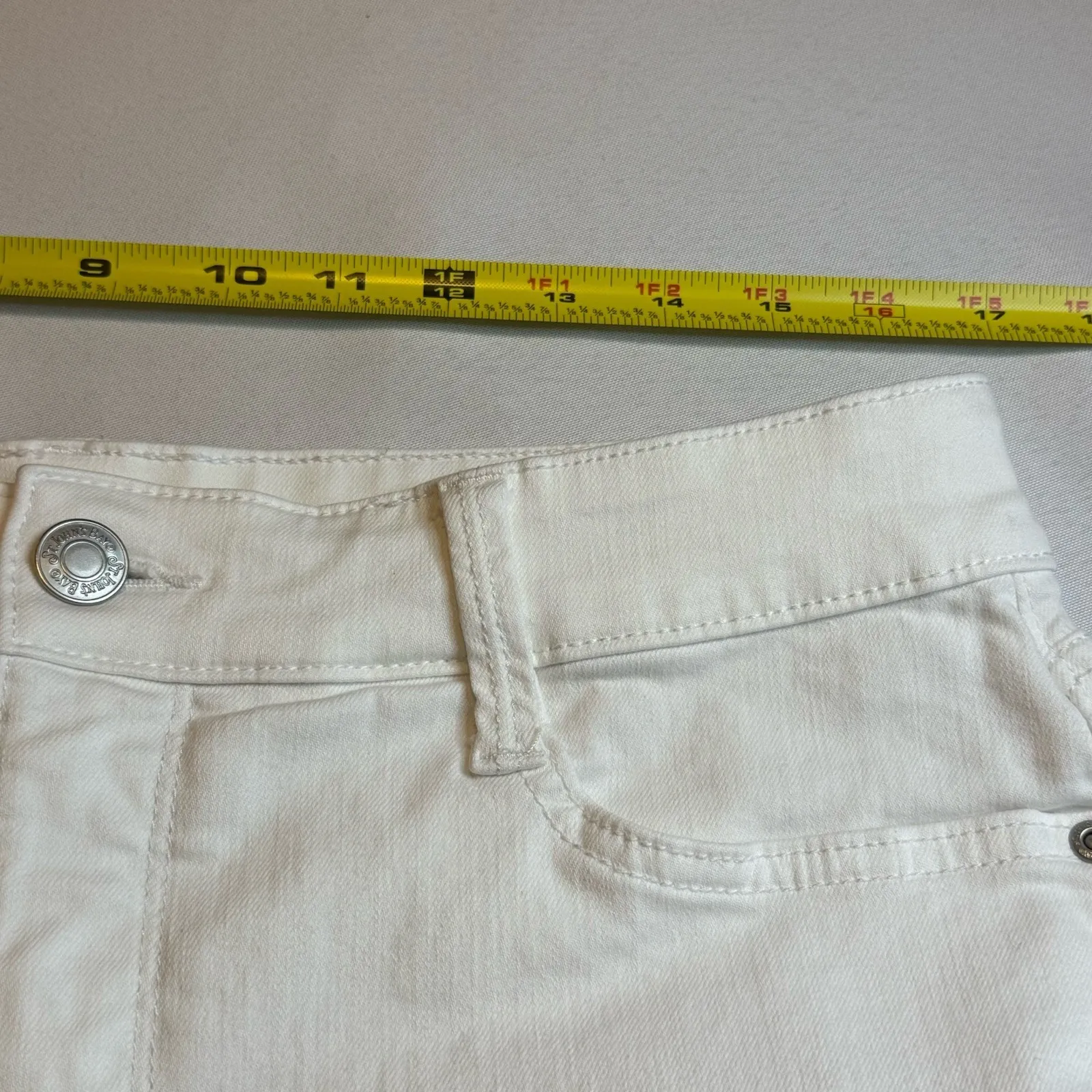 ST. John's Bay Women White High Rise Slimming Skinny Tie Hem Denim Jeans. Sz 12# - Image 8