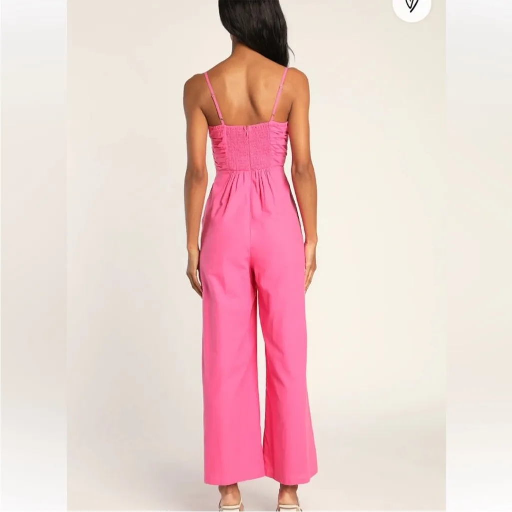 Lulu’s pink linen jumpsuit - Image 3