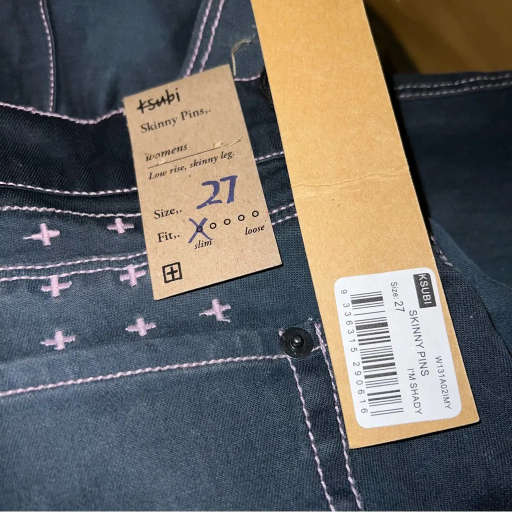 Ksubi I'm Shady Skinny Pins Low Rise Skinny Leg Jeans Size 27 - Image 4