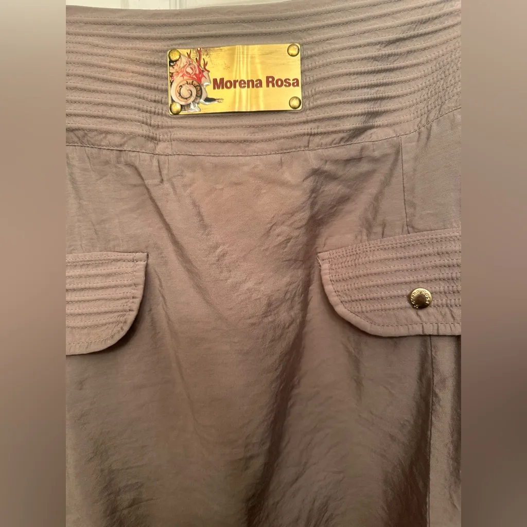 Morena Rosa Tan Drop Crotch Harem Pants Size 32 - Image 4