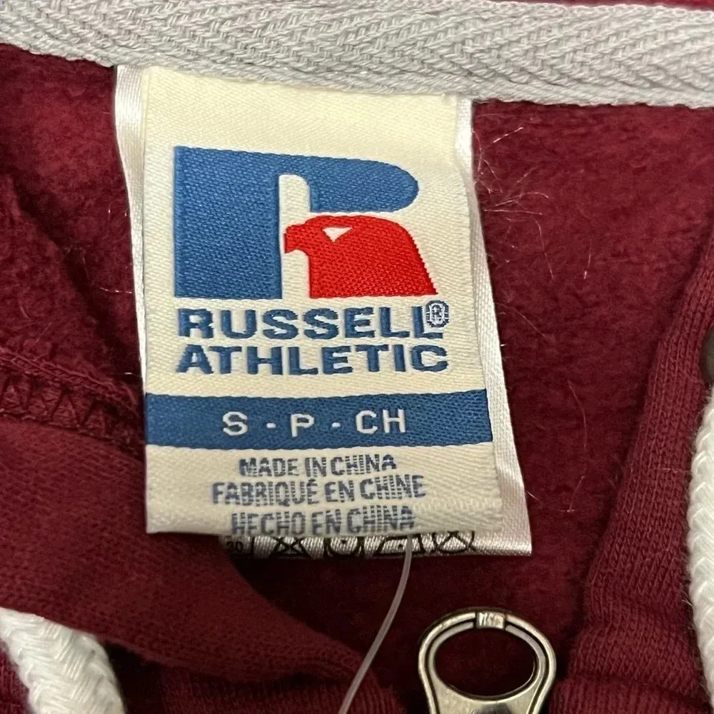 Russell Athletic Maroon Zip-Up Hoodie - Image 8