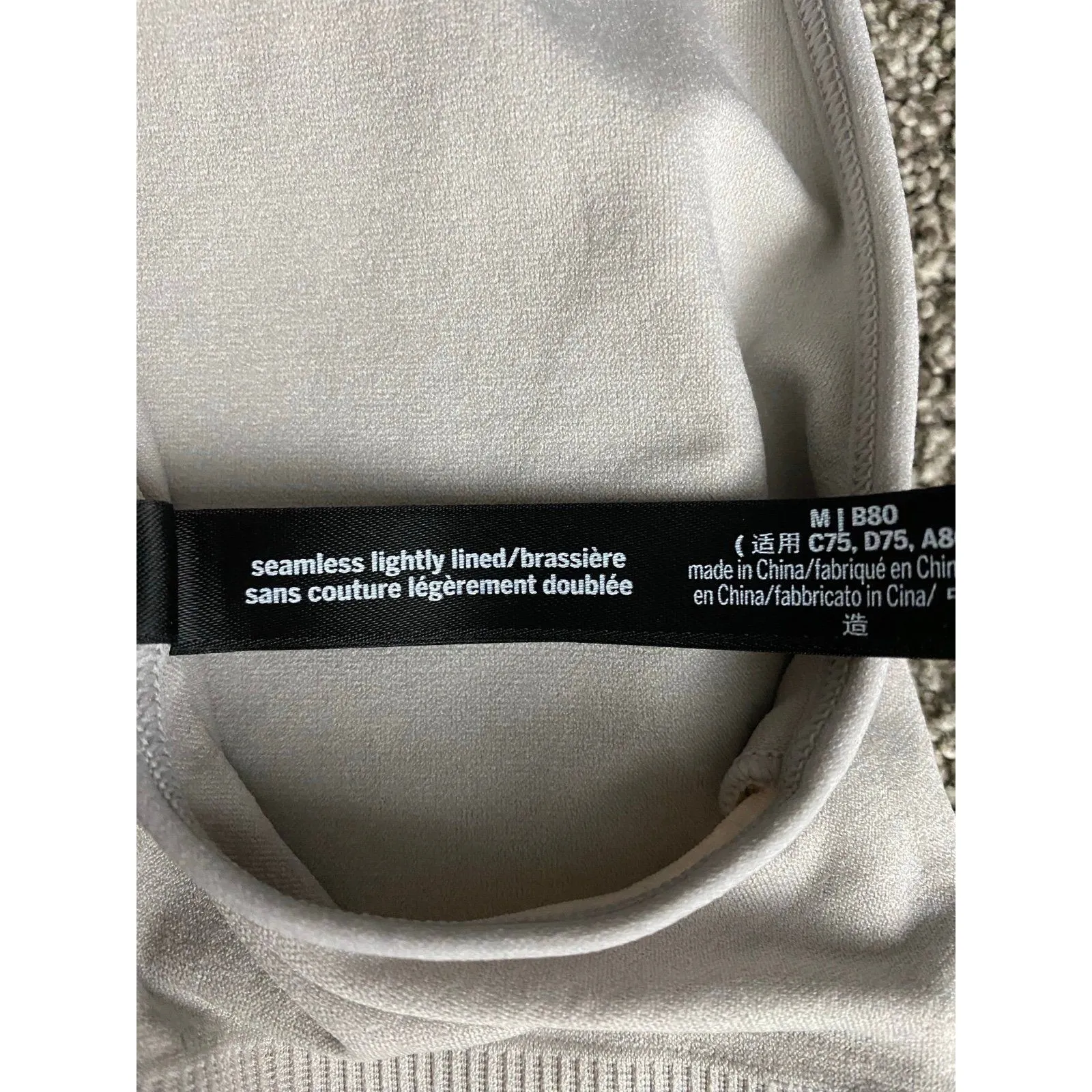 Victoria’s Secret PINK Active Seamless Lightly Lined Sports Bra Tank Gray- M - Image 4