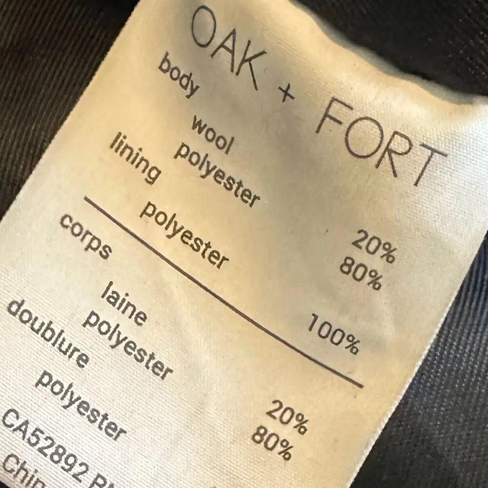 Oak + Fort Grey Black Plaid Wool Blend Jacket Button-Down Size Small Women's - Image 11