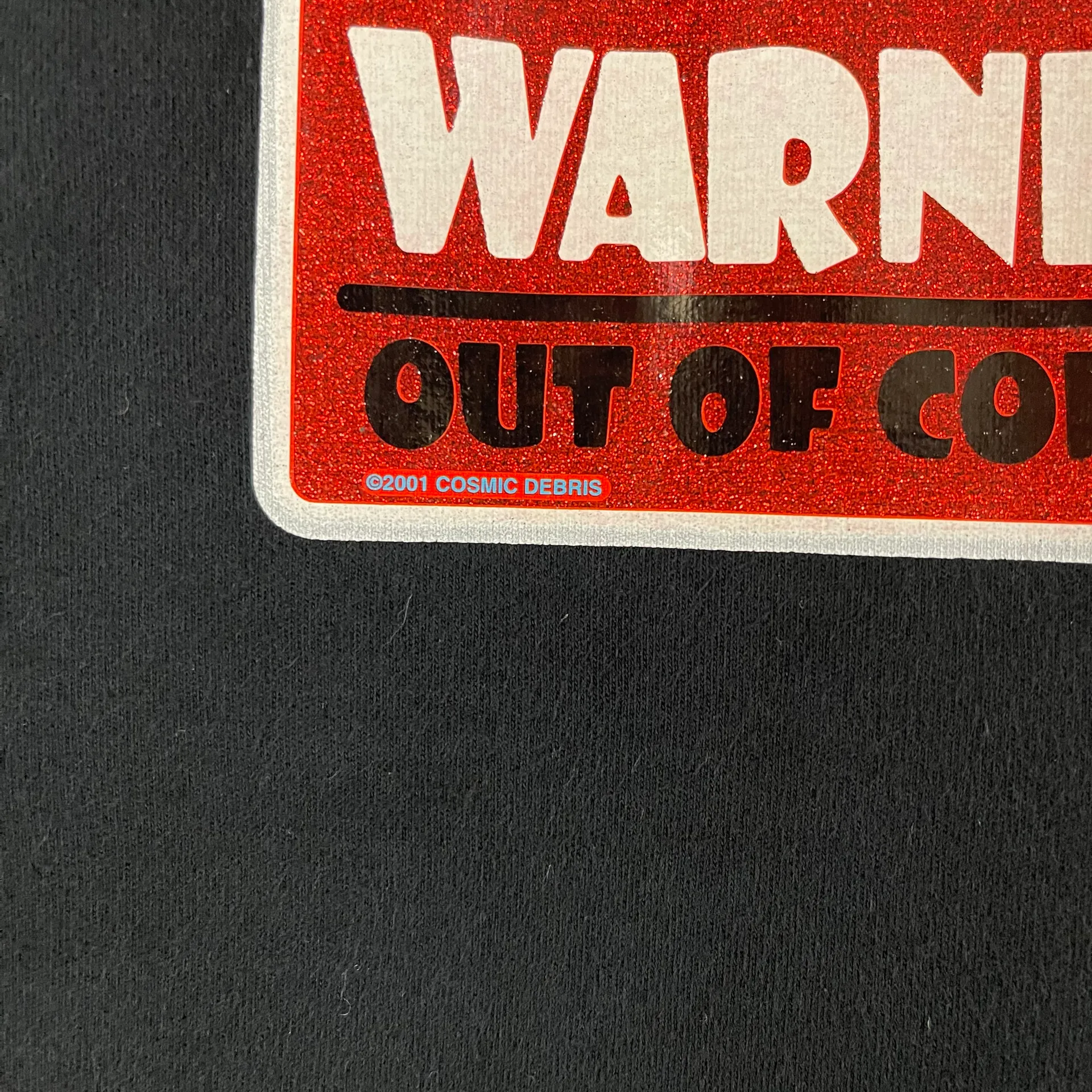 Oopsy Daisy Vintage Y2K 2000’s Black Warning! Out Of Control Tee - Image 6